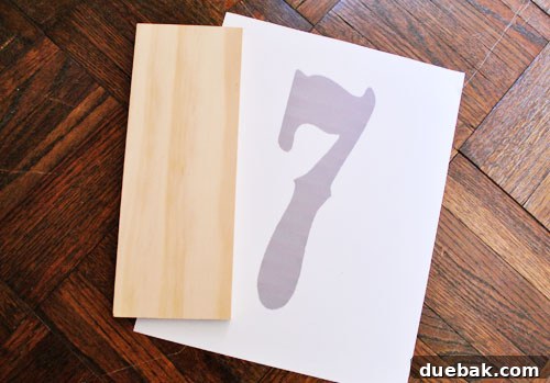 Printed ornate number seven on cardstock