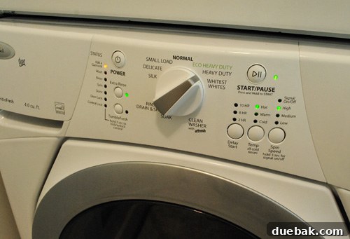 Washing machine settings for dye cycle