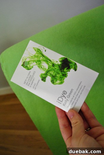 Newly dyed kelly green slipcover