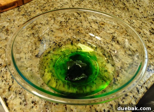 Dissolving iDye packet in hot water