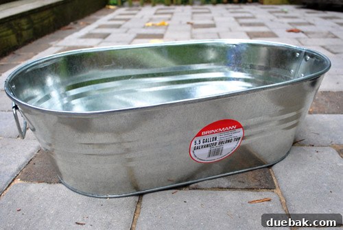 Galvanized tub ready for gardening