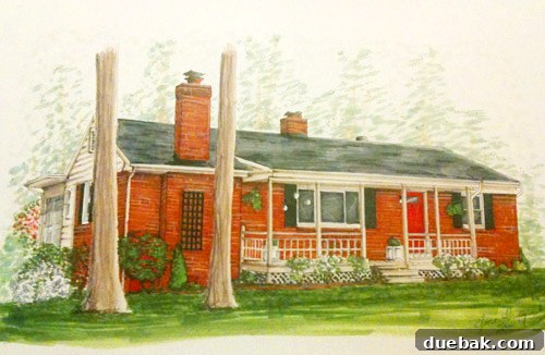 Preview sketch of their first house rendering