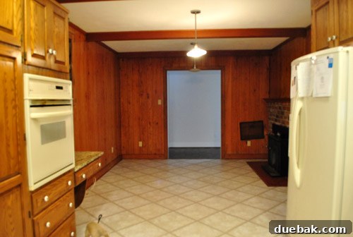 Revamping Our Wood Paneling with Paint 21 Kitchen on moving day, before any renovation