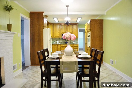 Revamping Our Wood Paneling with Paint 24 Current cheerful kitchen with green walls and white details
