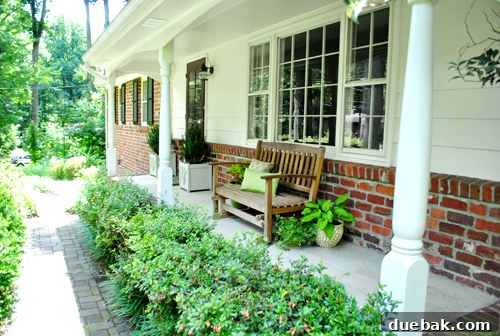 View of the porch with existing elements, showing areas for future renovation