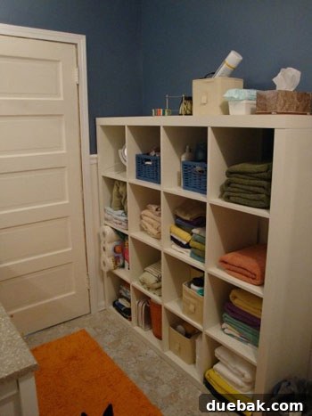 Another view of the beautifully renovated bathroom, highlighting design elements