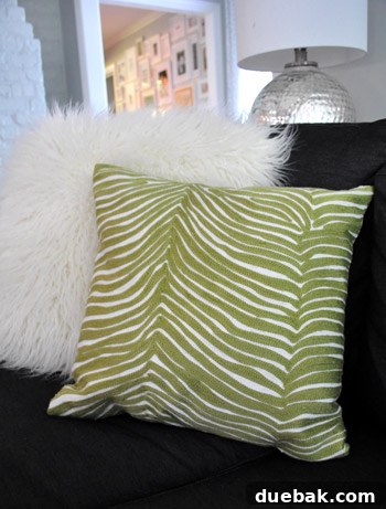 Vintage Charm Tea Staining Your Pillowcases 14 Green zebra print pillows on the couch