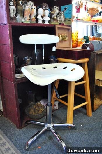 Industrial style white metal stool