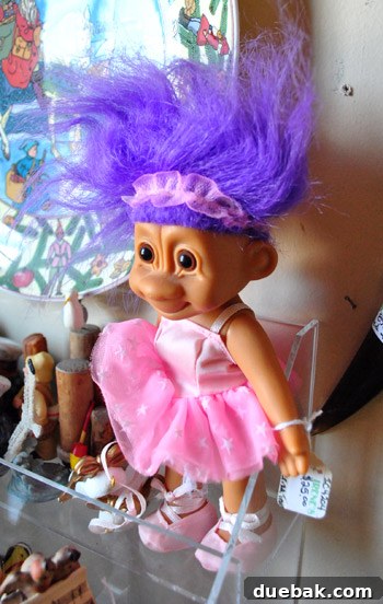Vintage troll doll with pink hair