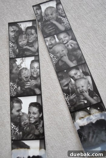 Smeary photobooth strip with Clara crying