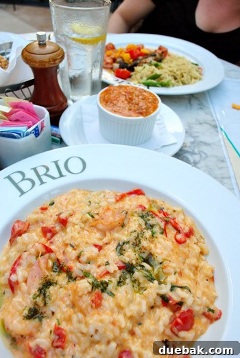 John, Sherry, and Clara at Brio Tuscan Grille for anniversary dinner