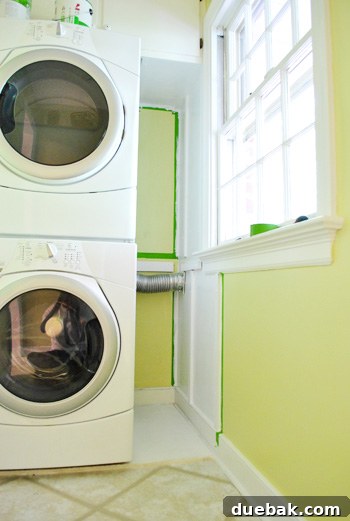 Painted shelving components and white side wall