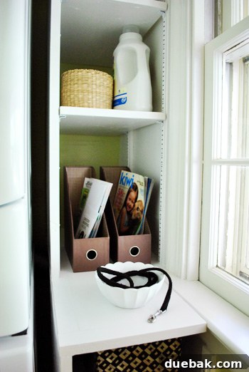 Shelves organized as a potential mail drop zone
