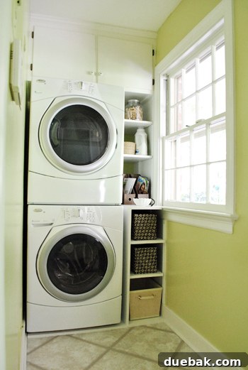 After laundry room image with new shelves