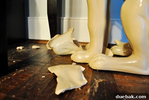 Another image of shattered glass from a previous DIY incident
