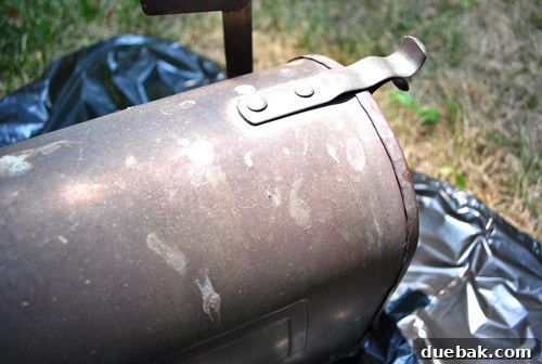 Another close-up showing wear and tear on the mailbox surface