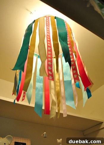 Unironed Ribbon Chandelier