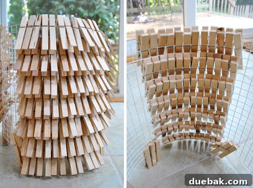 Clothespin pattern: row by row