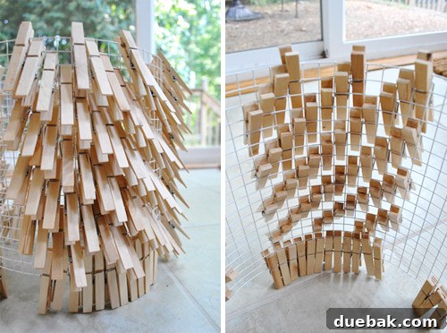 Clothespin pattern: diagonal design
