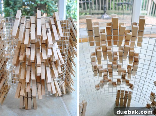 Clothespin pattern: Space Invader design