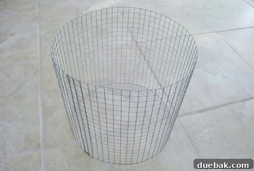 Close-up of craft wire binding hardware cloth