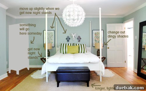Frame Fusion: Spray Paint for Cohesive Style 4 Doodled sketch illustrating planned bedroom design changes