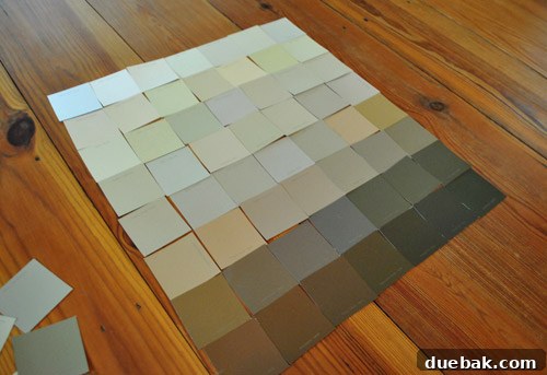 Frame Fusion: Spray Paint for Cohesive Style 9 Paint chip art in progress, showing a color gradient arrangement