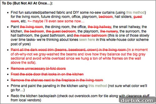 May's Finest 14 Handwritten whole-house to-do list on paper