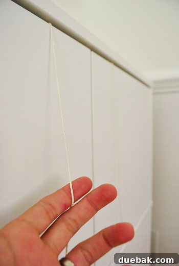 Close-up of string acting as temporary handle