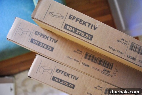 Assembled IKEA Effektiv unit in office