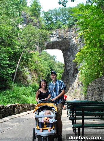 Craft Your Own Whimsical Butterfly Display 15 Family members walking on a path near the Natural Bridge rock formation