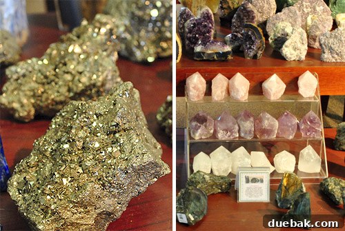 Craft Your Own Whimsical Butterfly Display 19 Display of various polished and rough rock fragments and geodes in a gift shop