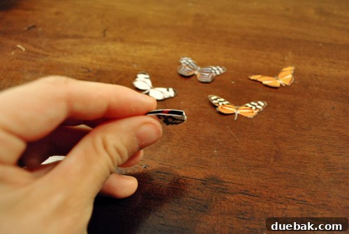 Craft Your Own Whimsical Butterfly Display 6 A hand gently folding the wings of a paper butterfly along its central crease