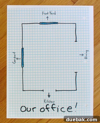 Detailed floor plan illustrating two doorways and two windows in the home office layout.