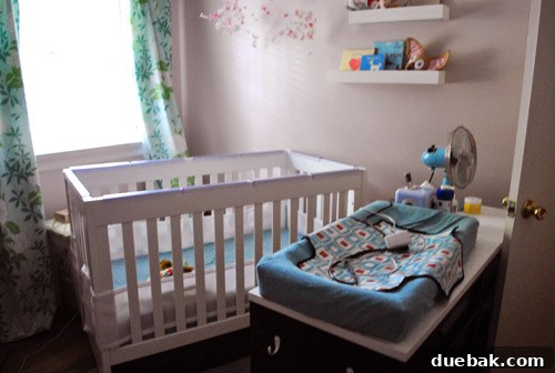 Nursery Refresh 3 Another view of Clara's nursery before, highlighting furniture layout