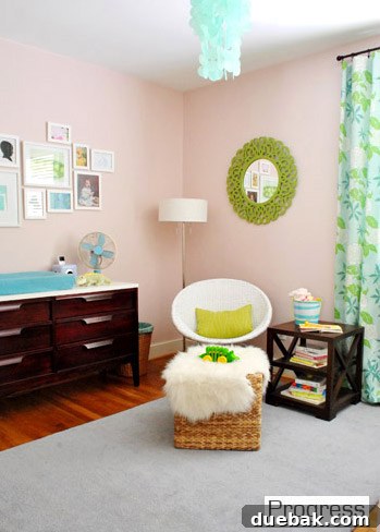 View of Clara's nursery in the current house, highlighting the window and natural light