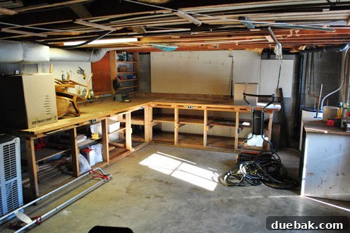 Unfinished and messy basement in the current house, awaiting future renovation and transformation