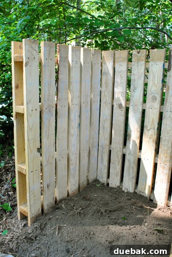 Turn Pallets Into Garden Gold 12 Attaching the third pallet to complete the structure