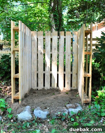 Turn Pallets Into Garden Gold 13 Three-sided compost bin before adding front