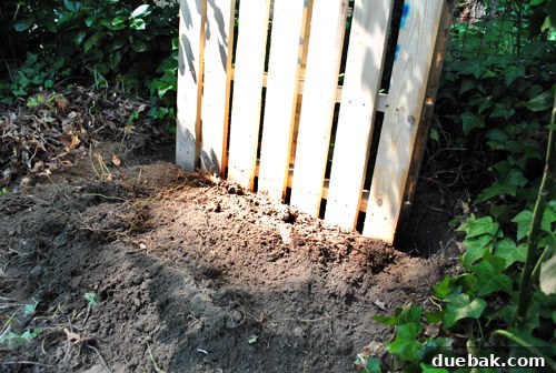 Turn Pallets Into Garden Gold 8 Digging a trench for the first pallet