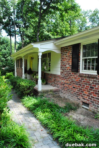 Another perspective of the house with the cleared area