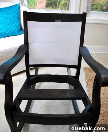Transform Your Rocking Chair with Fabric and Nailhead Upholstery 4 Cardstock template for the rocking chair back panel