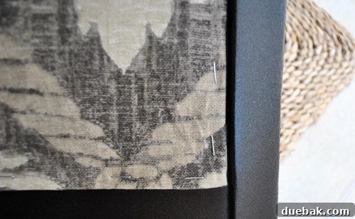 Transform Your Rocking Chair with Fabric and Nailhead Upholstery 9 Visible staples along the edge of the upholstered panel