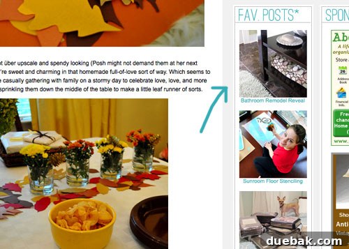 Screenshot of the Favorite Posts section with thumbnails