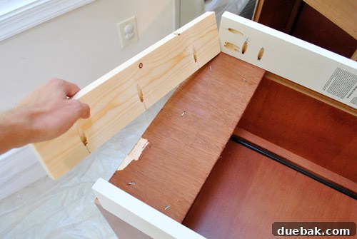 From Thrifted Cabinets to a Massive Shared Desk 7 Back piece of the frame, showing unprimed wood in a hidden section