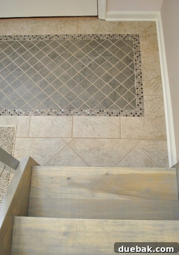 Delaware's Hidden Thrift Treasures 13 Clever mosaic tile inset designed to fill a space created by a bumped-out front door, blending new and existing tiles