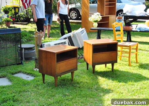 Delaware's Hidden Thrift Treasures 16 Pair of vintage mid-century modern nightstands with dovetailed drawers, a yard sale find