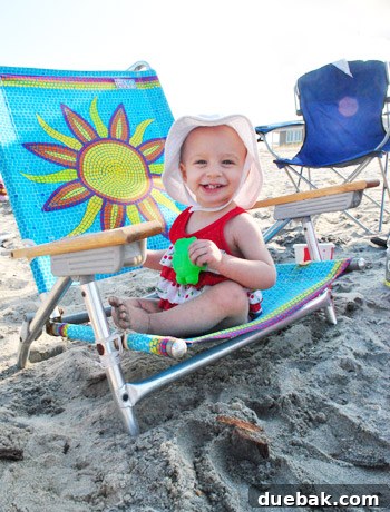 Delaware's Hidden Thrift Treasures 19 Clara playing happily on a crowded beach near Bethany Beach, Delaware, post-Hurricane Irene