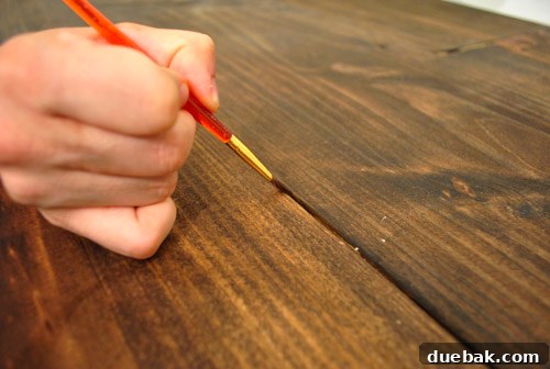 Desk countertop with stain touch-ups