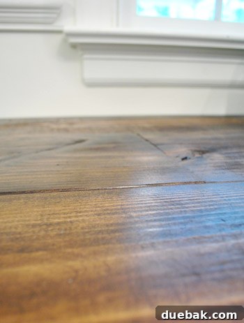 Finished desk countertop with glossy poly finish